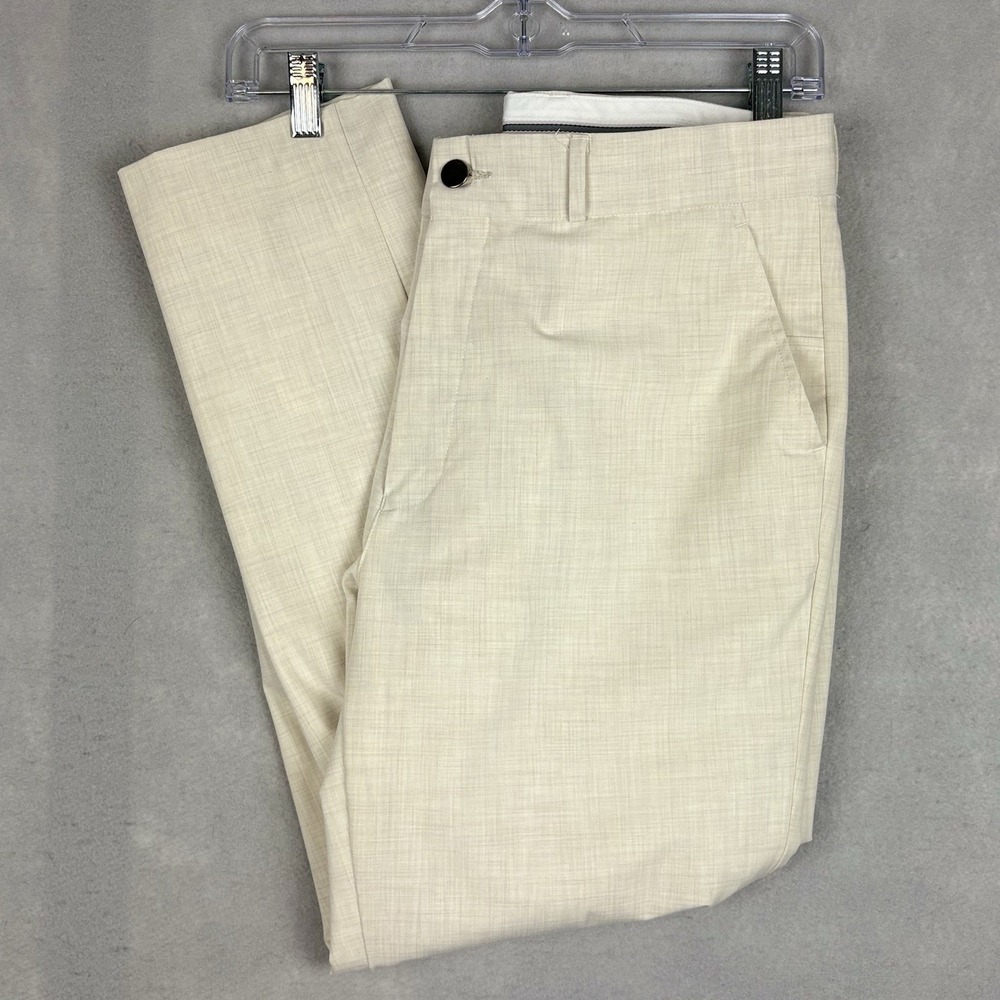 State & Liberty Athletic Fit Stretch Suit Pants Men 33x28 Heathered Bamboo Lined - Picture 1 of 12